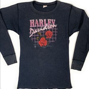 Vintage Harley Davidson 3D Emblem Long Sleeve Sz L